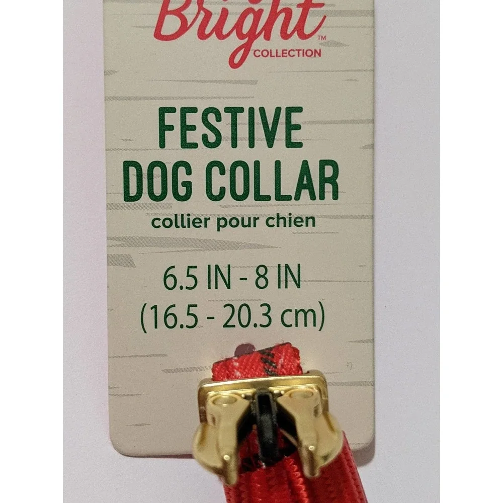3/$20 XXS new PetSmart dog puppy festive collar red gingham glitter bow